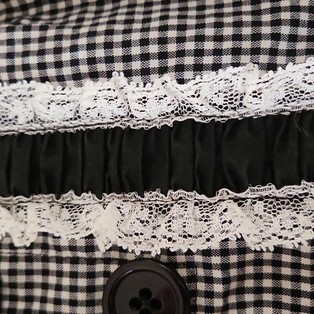 Vintage Handmade  Mid 1900's Crinoline lined gingham skirt Jr 23 in waist - XS - Picture 3 of 7